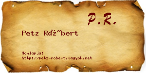 Petz Róbert névjegykártya
