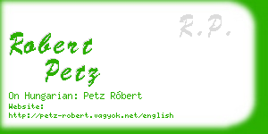 robert petz business card